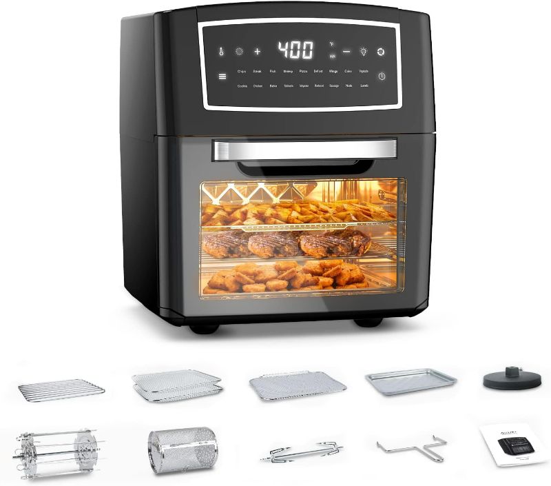 Photo 1 of Air Fryer, Air Fryer Oven, 18 in 1 Convection Oven, 12.7QT Small Toaster Oven For Pizza, Roaster, Air Fry, Bake, Dehydrate, Countertop Oven With 10 Accessories
