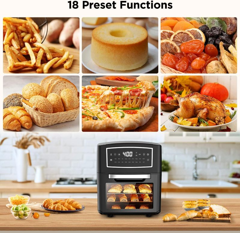 Photo 2 of Air Fryer, Air Fryer Oven, 18 in 1 Convection Oven, 12.7QT Small Toaster Oven For Pizza, Roaster, Air Fry, Bake, Dehydrate, Countertop Oven With 10 Accessories
