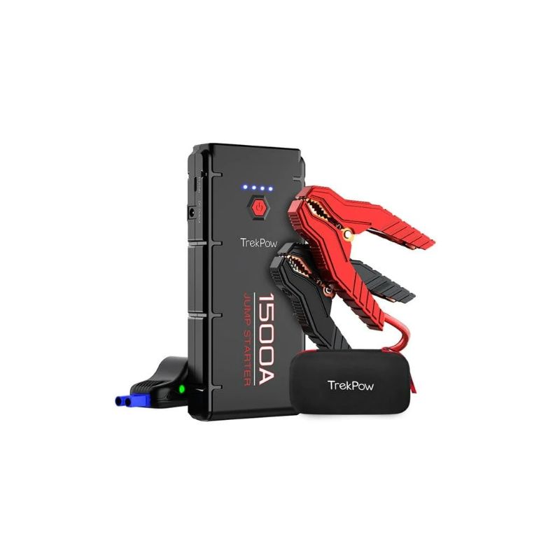 Photo 1 of Jump Starter Power Bank 1500A Peak 12000mAh Portable Car Battery Booster G22 for Engines up to 8.0L Gas and 6.5L Diesel, USB Charge Port, Smart Battery Clamps, LED Flashlight
