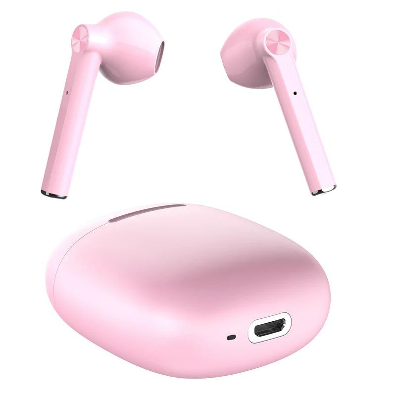 Photo 1 of Bluetooth Earbuds for iPhone 11 - TWS True Wireless Stereo Earphone Headphones - Letscom T16 - Pink
