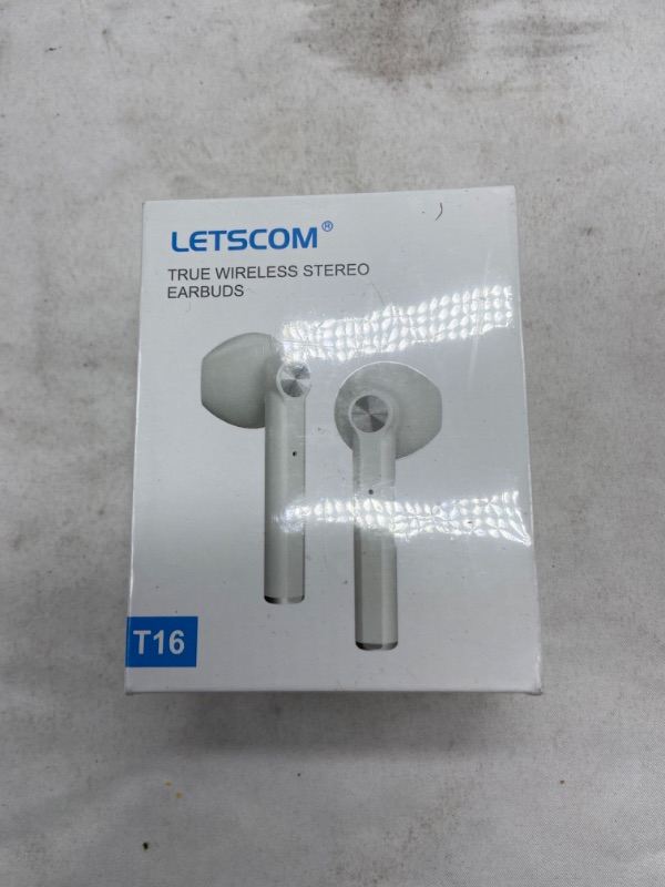 Photo 3 of Bluetooth Earbuds for iPhone 11 - TWS True Wireless Stereo Earphone Headphones - Letscom T16 - White
