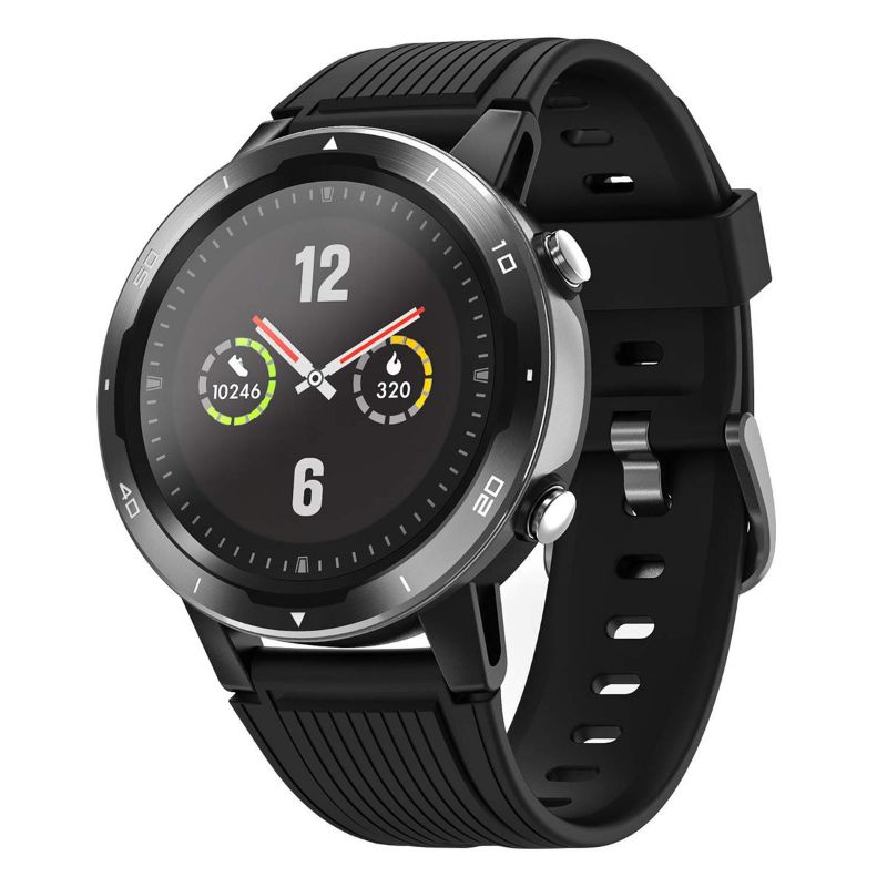 Photo 1 of LetsFit ID215G 1.1" Full Reflection Screen GPS Smart Watch with Heart Rate and SpO2 Monitor, 5ATM Waterproof, Black
