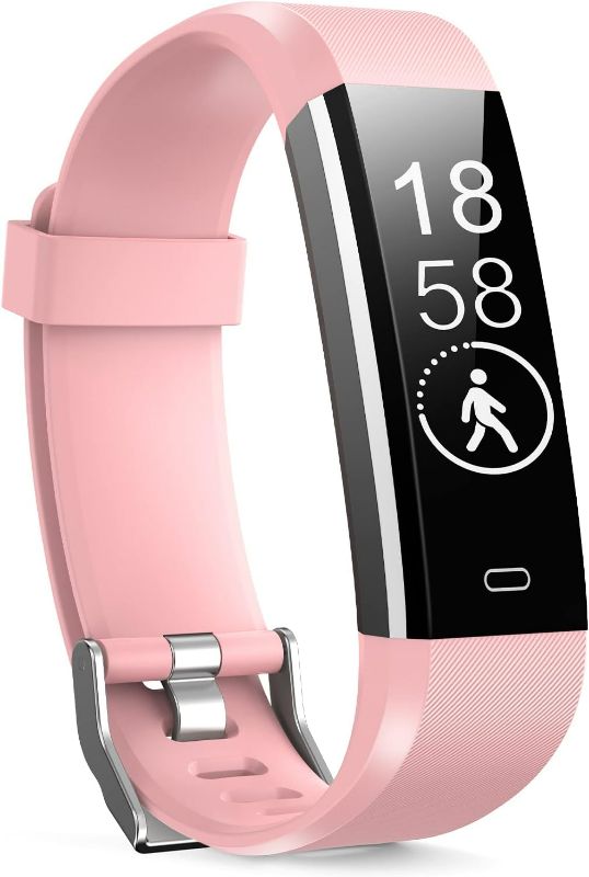 Photo 1 of Stiive Fitness Tracker with Heart Rate Monitor, Waterproof Activity and Step Tracker for Women and Men, Pedometer Watch with Sleep Monitor & Calorie Counter, Call & Message Alert - Pink
