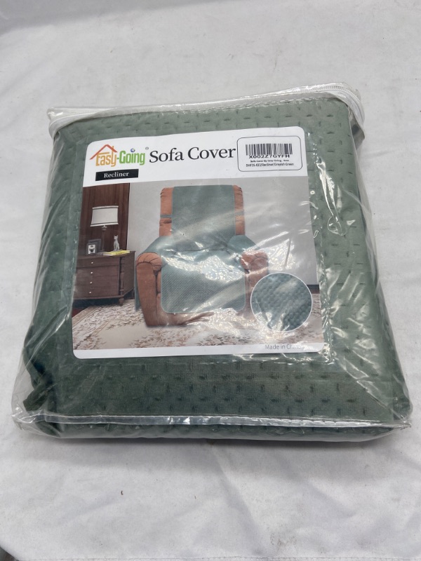 Photo 4 of Easy-Going Recliner Chair Covers, Water Resistant Reversible 1 Seat Recliner Cover, Velvet Couch Cover for Living Room, 1 Piece Recliner Sofa Covers for Kids, Dogs, Pets (Recliner, Greyish Green)
