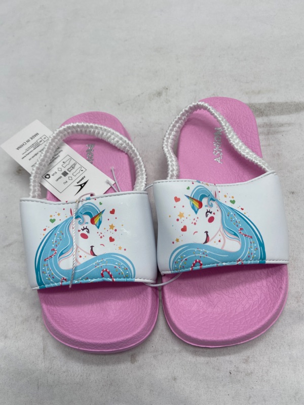 Photo 2 of Unicorn Slides White Pink Toddler Sandals Size 26/27 Water Shoes Beach Open Toe
