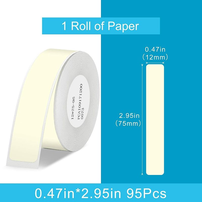 Photo 2 of NIIMBOT D11 Label Maker Tape Adapted Label Print Paper Standard Laminated Office Labeling Tape Replacement Pure Color (Yellow, Large)
