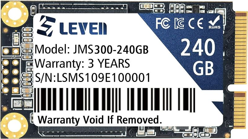 Photo 1 of LEVEN JMS300 mSATA SSD 480GB 3D NAND SATA III 6 Gb/s, mSATA (30x50.9mm) Internal Solid State Drive

