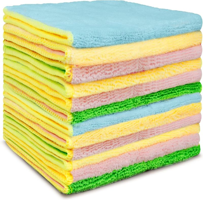 Photo 1 of EXEGO Microfiber Cleaning Cloths Cleaning Rags for Glass Dish Rags Microfiber Cleaning Towels Reusable Rags for Cleaning Kitchen Towels and Dishcloths Multifunctional Purpose 12 Pack, 11.4”x6.5”
