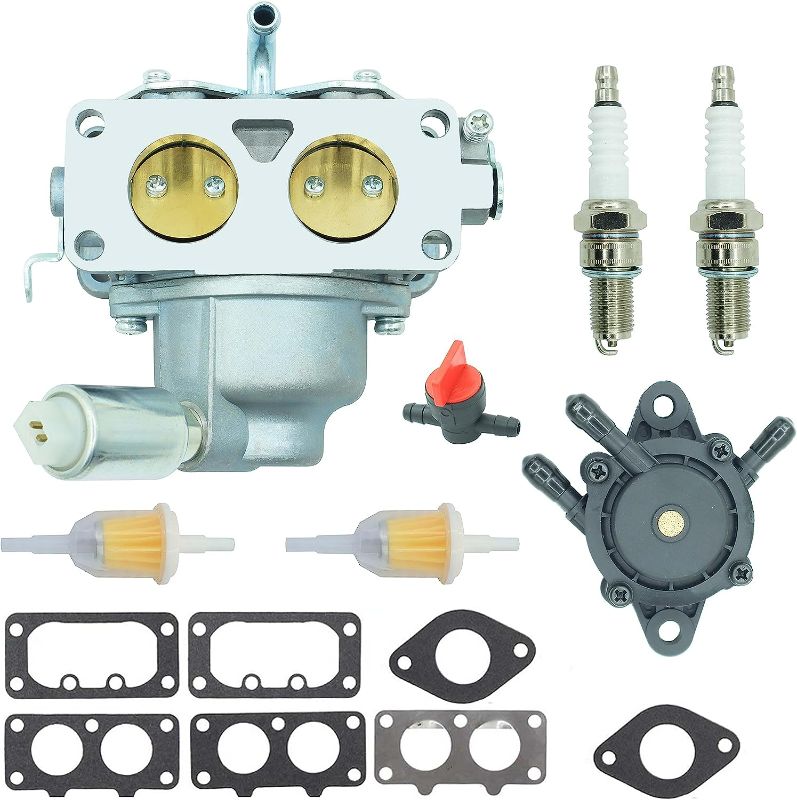 Photo 1 of 791230 Carburetor for Briggs & Stratton 406777 407777 V-Twin 4 Cycle 20HP 21HP 23HP 24HP 25HP Vertical Engines with Fuel Pump Lawn Mower Replace # 799230 699709 499804 MIA10632
