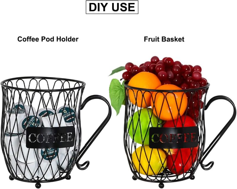 Photo 2 of PAG Metal Wire Coffee Pod Basket and Coffee Pod Holder Stand, Black
