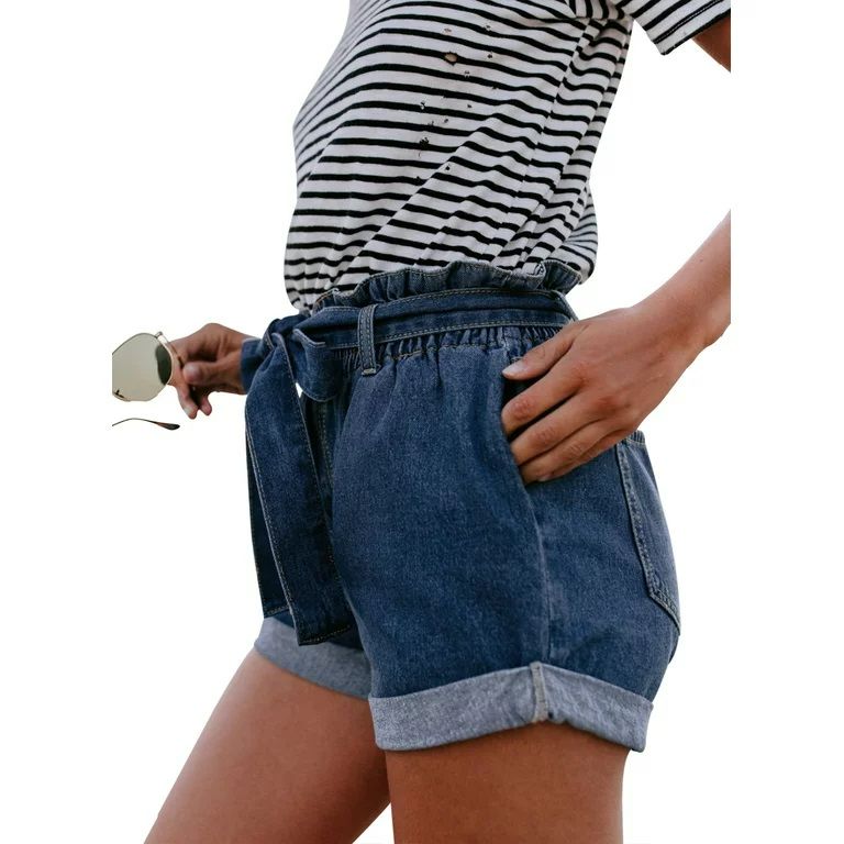 Photo 2 of Jean Shorts Womens High Waisted Summer Roll Hem Denim Shorts Women Stretchy Size Medium 
