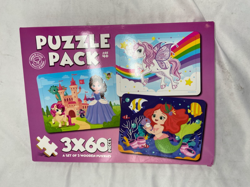 Photo 1 of Kids 3 Pack Of Puzzles- Unicorn, Mermaid And Princess 