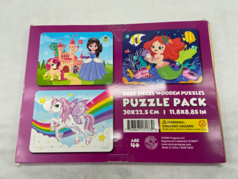 Photo 2 of Kids 3 Pack Of Puzzles- Unicorn, Mermaid And Princess 