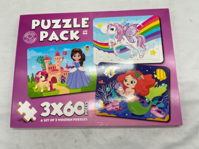 Photo 1 of Kids 3 Pack Of Puzzles- Unicorn, Mermaid And Princess 