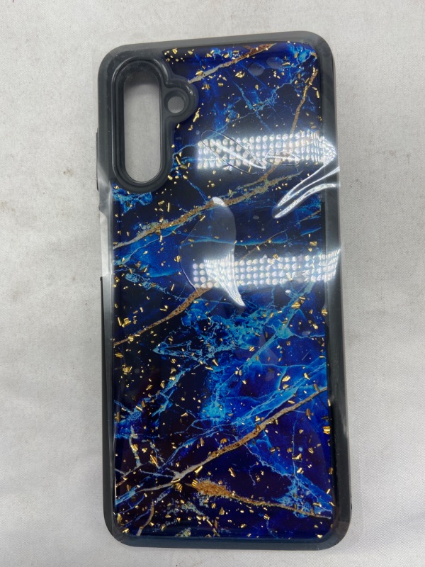 Photo 3 of Galalxy A13 5G Case,Marble Design Three Layer Heavy Duty Shockproof Hybrid Hard Plastic Bumper Soft Silicone Rubber Drop Protective Cover Case for Samsung Galaxy A13 5G 6.5",Blue/Black