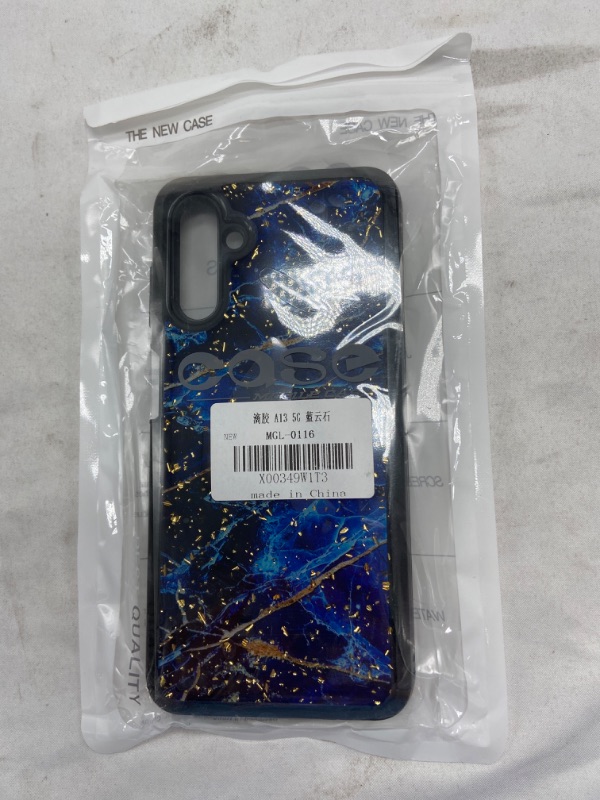 Photo 2 of Galalxy A13 5G Case,Marble Design Three Layer Heavy Duty Shockproof Hybrid Hard Plastic Bumper Soft Silicone Rubber Drop Protective Cover Case for Samsung Galaxy A13 5G 6.5",Blue/Black