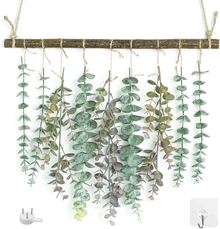 Photo 1 of 






































































Artificial Eucalyptus Greenery Hanging Wall Decor Artificial Eucalyptus Vines Wall Hanging Plants with Wooden Stick Farmhouse Rustic Boho Wall Decor for Bedroom, Living Room, Entryway 