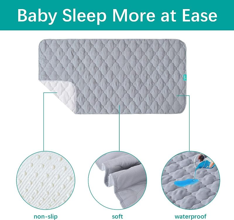 Photo 2 of Waterproof Crib Mattress Protector Pad 28" x 52",Anti Slip & Durable Waterproof Pad Mat for Baby Standard Crib/Bed Pads 

