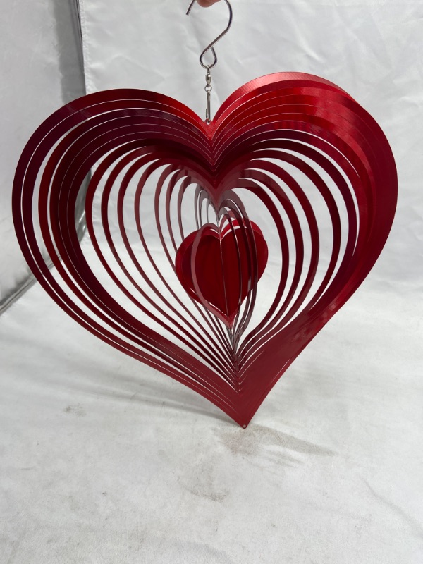 Photo 1 of Red Heart Shaped Wind Spinner 