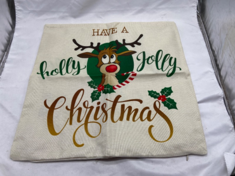 Photo 5 of Set of 4 Winter Holiday Decorations Xmas Rustic Throw Cushion Case for Sofa Couch Home Decor