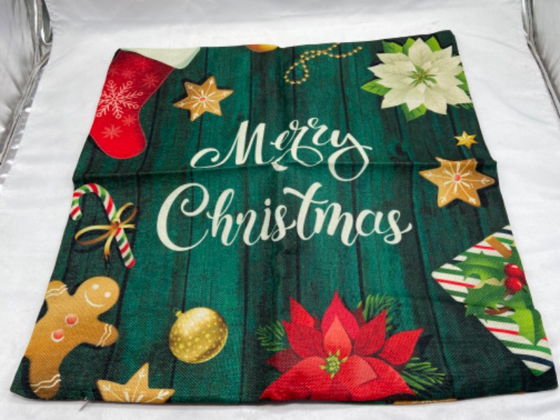 Photo 4 of Set of 4 Winter Holiday Decorations Xmas Rustic Throw Cushion Case for Sofa Couch Home Decor