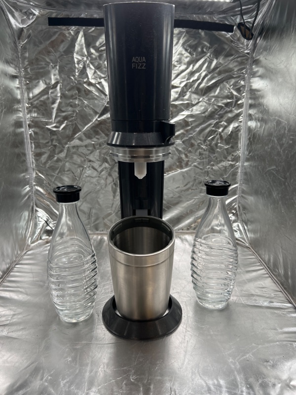 Photo 2 of SodaStream Aqua Fizz Sparkling Water Machine (Black) with Co2 & Glass Carafes