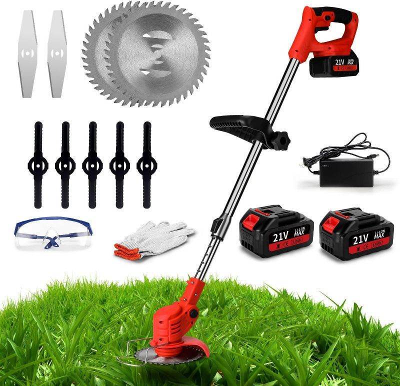 Photo 1 of Orange Cordless Weed Wacker,Battery Powered Weed Wacker 3 in 1 Rechargeable Weed Wacker Electric for Lawn Garden Yard