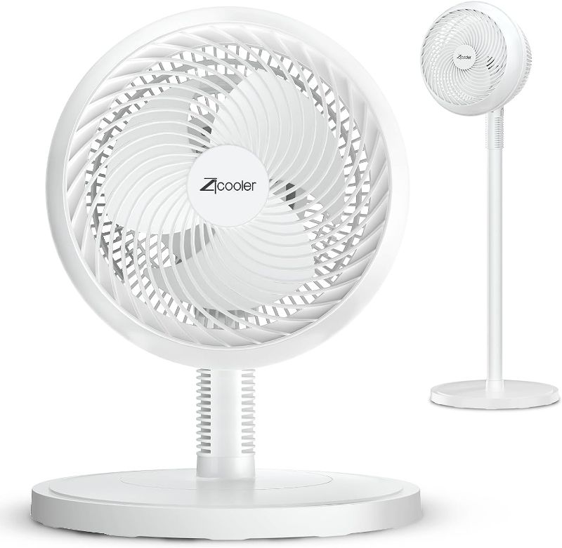 Photo 1 of ZICOOLER Pedestal Fan for Bedroom, 28dB Ultra Quiet Standing Fan for Home Bedroom, 80°+60° Oscillating Floor Fans with 3 Speeds, Portable Stand Fan Desk Fan 2-in-1 Air Circulator Fan