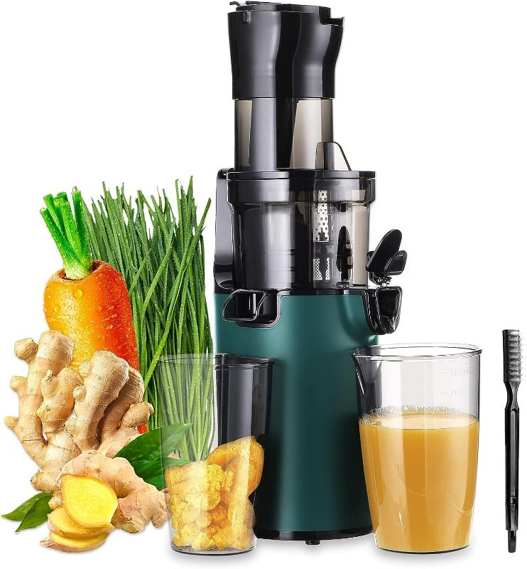 Photo 1 of Juicer Machines-SOVIDER Up to 92% Juice Yield Compact Slow Masticating Juicer 3.1" Wide Chute Cold Press Juicer for High Nutrient Fruits Vegetables Easy Clean with Brush Pulp Measuring Cup Reverse