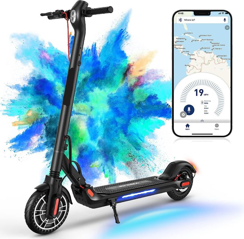 Photo 1 of HiBoy M5 Pro Electric Kick Scooter for Adults, Honeycomb Off-Road Tires, Large LED Panel, App Control, 350W Motor, 19MPH 18.5Miles, Long-Range Battery, for Commuter/Travel, Foldable Scooter