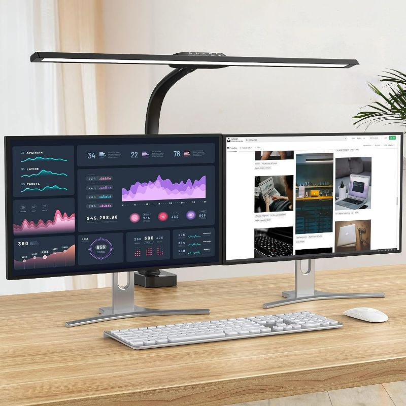 Photo 1 of 
LED Desk Lamp, 24W Architect Desk Lamp with Clamp 31.5" Wide Office Light 1800LM Large Bright Desk Lights with Auto Dimming, 5 Color Modes, Timer, Tall Desk Lamps for Home Office

