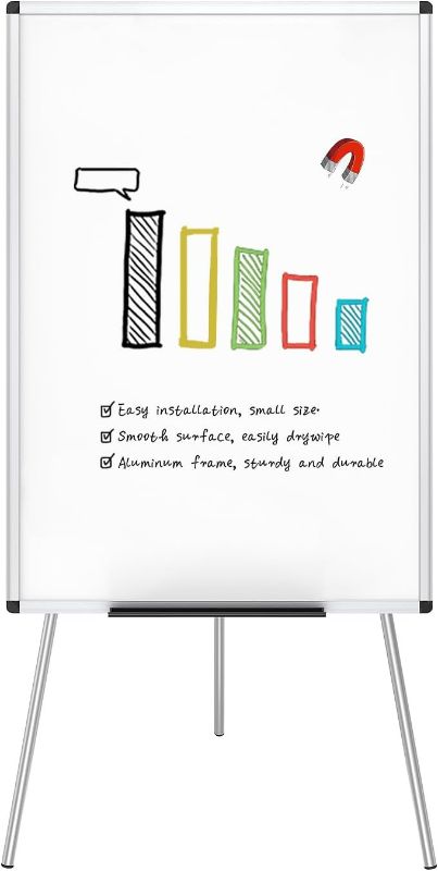 Photo 1 of  Magnetic Portable Easel Dry Erase Board, Flipchart Easel Stand Tripod Whiteboard, 24"W x 36"L