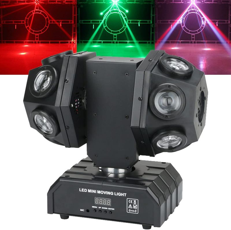 Photo 1 of Moving Head DJ Light Rotating Beam Lights Stage Light DJ Lighting Led Pinspot Lights Uplighting Lights for Events Sound Activated Dmx512 w/La-ser for DJ KTV Disco Party Wedding Festival (12 LED)