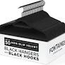 Photo 1 of Fontaines Black  Luxury  Velvet Felt Non Slip Clothes Hangers 50 Pack - Ultra Slim & Space Saving - Heavy Duty Swivel Black Hook for Clothing, Suit, Top, Tie, Shirt, Skirt & Pant Organization