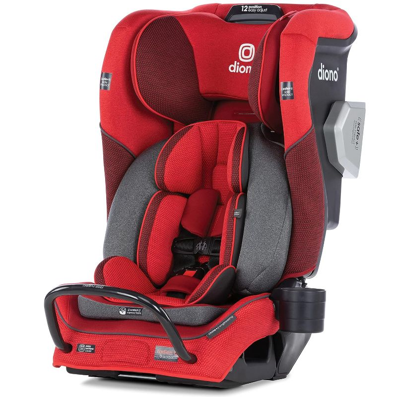 Photo 1 of Diono Radian 3QXT 4-in-1 Rear and Forward Facing Convertible Car Seat, Safe Plus Engineering, 4 Stage Infant Protection, 10 Years 1 Car Seat, Slim Fit 3 Across, Red Cherry