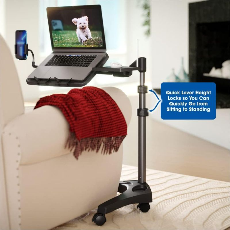 Photo 1 of LEVO G2 V16 Mobile Laptop Stand Desk Rolling Cart with Phone Holder and Mouse Tray