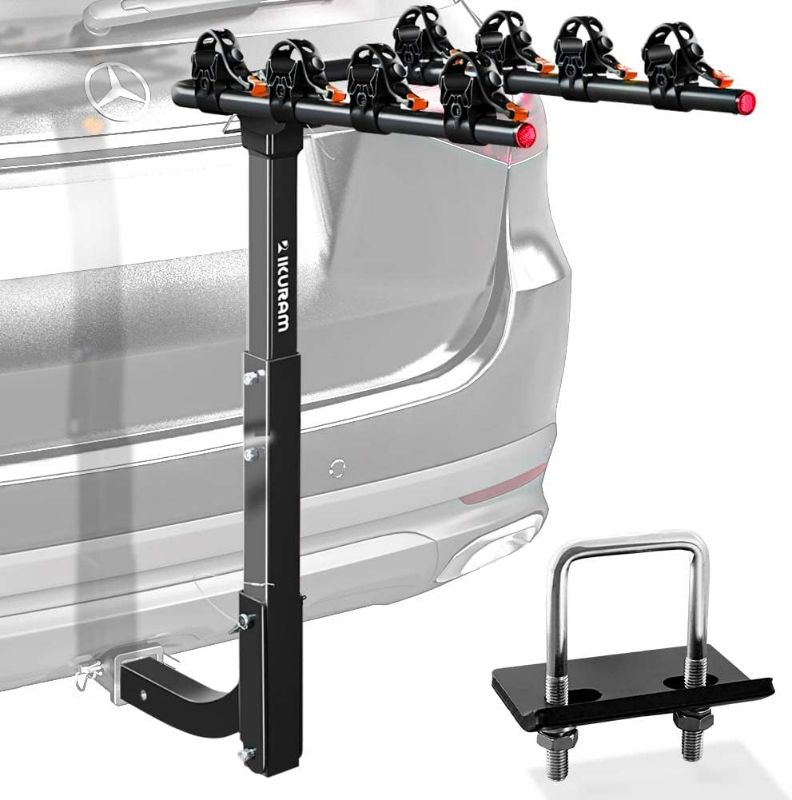 Photo 1 of IKURAM R 4 Bike Rack Bicycle Carrier Racks Hitch Mount Double Foldable Rack for Cars, Trucks, SUV's and minivans with a 2" Hitch Receiver