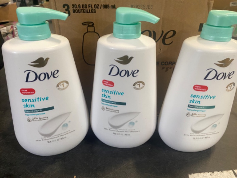 Photo 2 of Dove Body Wash with Pump Sensitive Skin Hypoallergenic, Paraben-Free, Sulfate-Free, Cruelty-Free, Moisturizing Skin Cleanser Effectively Washes Away Bacteria While Nourishing Skin, 30.6 Oz (Pack of 3)