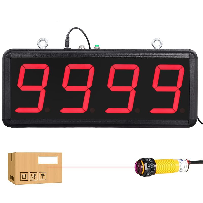 Photo 1 of Digital LED Counter 4in Digits Display Counter People Visitor Counter Count Up to 9999 with Remote Control 110-240V (Infrared Sensor, Accumulate Count)