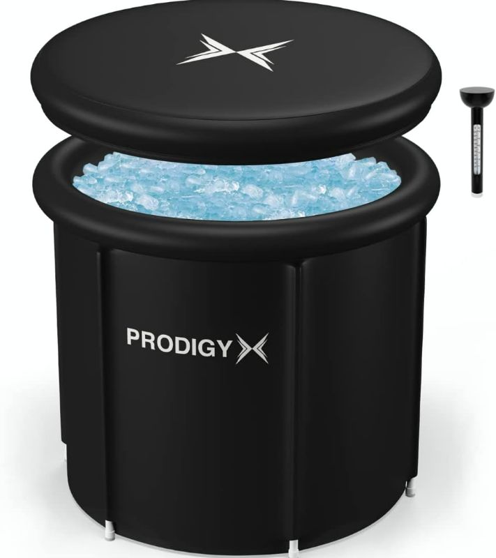 Photo 1 of PRODIGYX Ice Bath Tub - Cold Plunge Tub for Athletes - Large Size, Portable, Outdoors - Lid & Thermometer