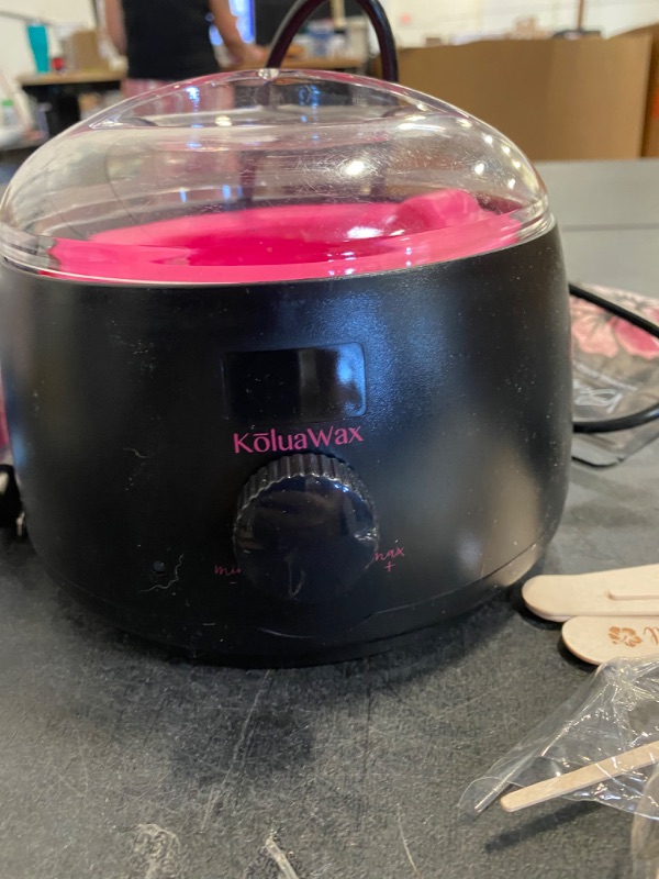 Photo 2 of KoluaWax Premium Waxing Kit for Women - Hot Melt Wax Warmer for Hair Removal, Eyebrow, Bikini, Legs, Face, Brazilian Wax & More - Machine + 4-Pack Hard Wax Beads + Accessories, Black
