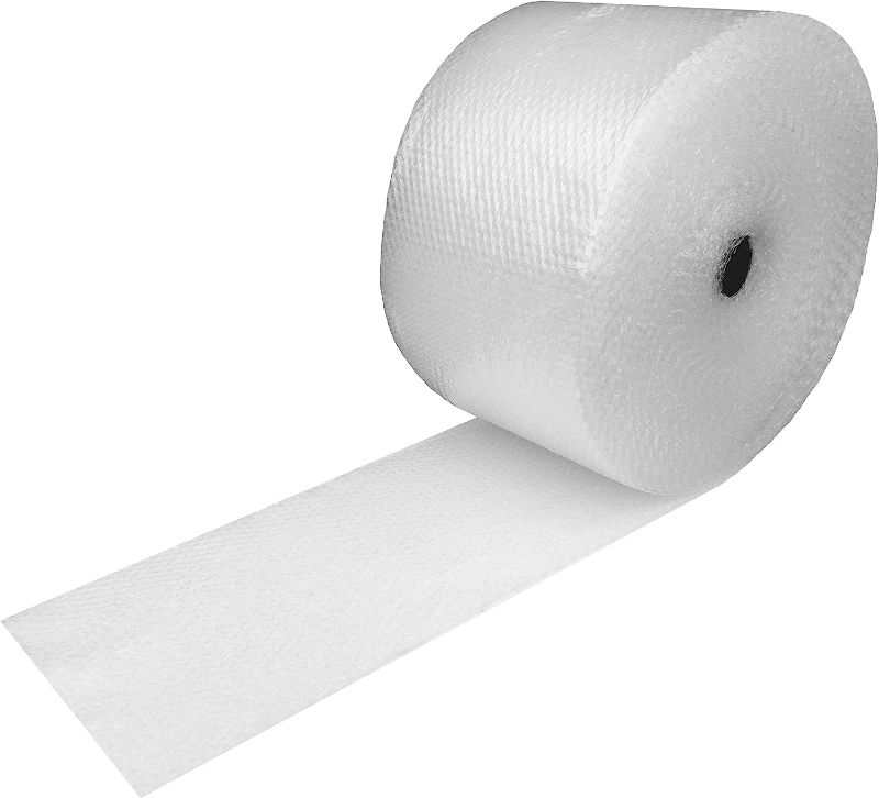 Photo 2 of Amazon Basics Perforated Bubble Cushioning Wrap, Small 3/16", 12-Inch x 175 Foot Long Roll, Clear (2 Pack)