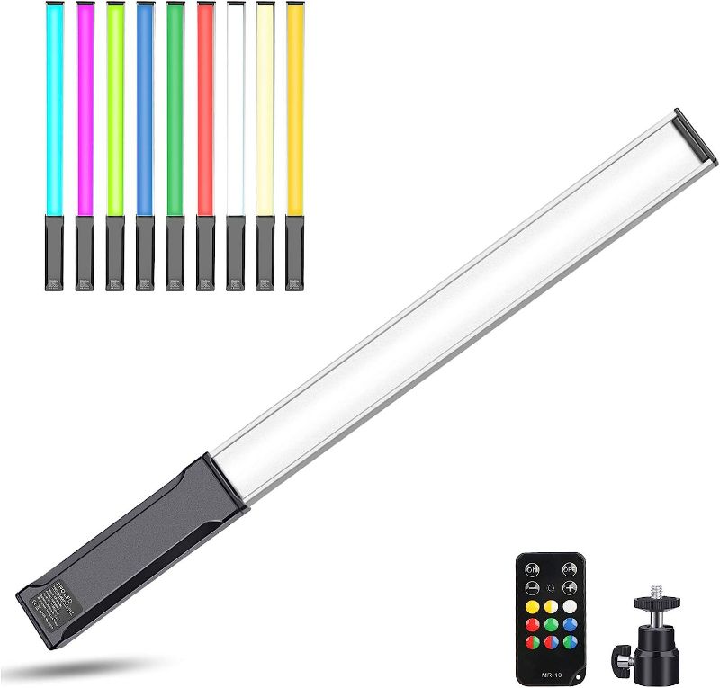 Photo 1 of Hagibis RGB Photography Light Wand, Handheld LED Video Light 9 Colors, with Built-in Rechargable Battery and Remote Control, 1000 Lumens Adjustable 3200K-5600K