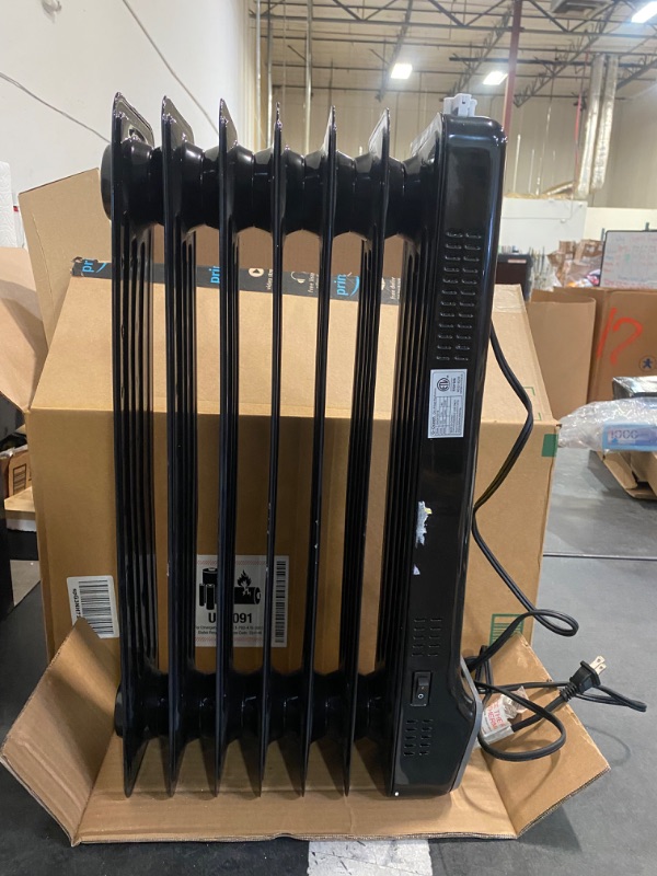 Photo 2 of G-Ocean Oil Filled Radiator Heater, 1500W Quiet Full Room Radiant Heater with Digital Thermostat, 24 Hrs Timer & Remote, Overheat & Tip-Over Protection, Safety Electric Space Heater for Indoor Use
