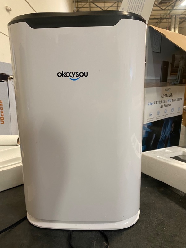 Photo 2 of Okaysou Air Purifiers for Home Large Bed Room, Ultra Duo 3 Filters & H13 True HEPA with Washable Filter, 22dB Cleaner Odor Eliminators Remove 99.97% Smoke Dust Pollen Odor D&er VOCs , Black(800 Sq Ft)