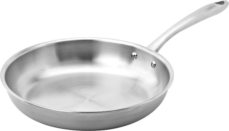 Photo 1 of CHEF TOPF 5-ply Stainless Steel Frying Pan 11inch, Full 5-Ply Clad Construction Professional Grade Pan, Brushed Finish, Induction Cooking Pan, Oven Safe, Dishwasher Safe