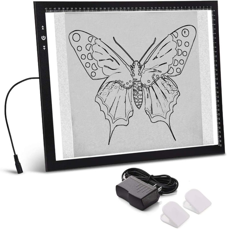 Photo 1 of HSK A3 Artist tracing Light Box Copy Table, 12V1A Adapter Power Dimmerable 6000 Lux Lock Button Artcraft Light Pad for Tatto Drawing, Sketching, Animation,Diamond Painting