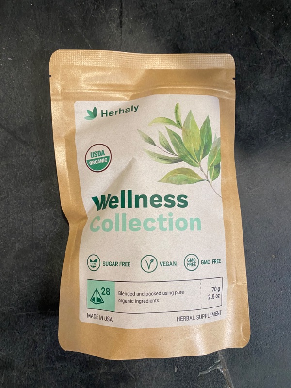 Photo 2 of Herbaly Wellness Collection Organic Herbal Ginger Tea, 70 g, 28 Count Bag (Pack of 1)