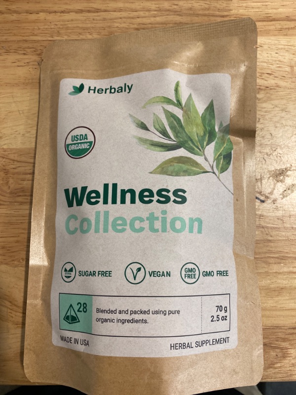 Photo 3 of Herbaly Wellness Collection Organic Herbal Ginger Tea, 70 g, 28 Count Bag (Pack of 1) 