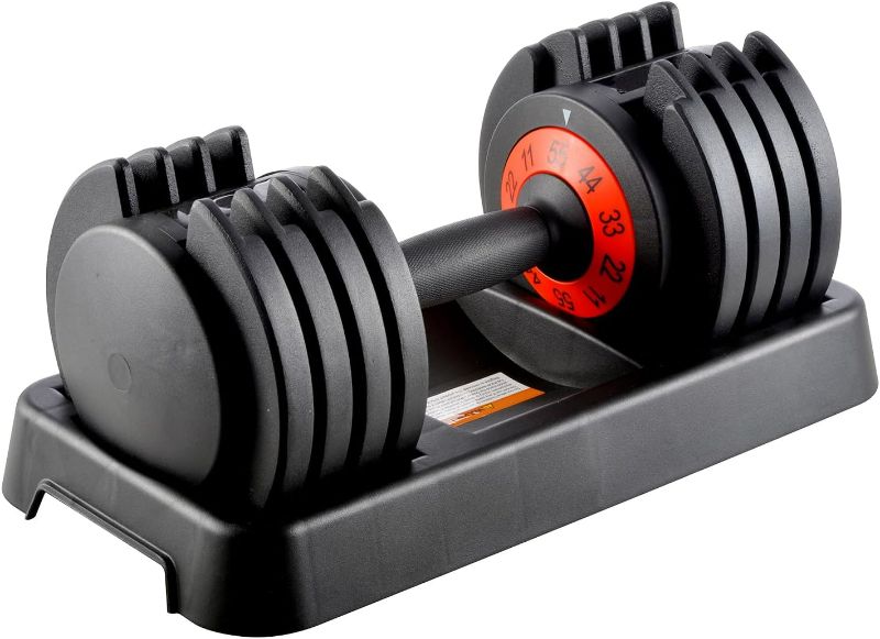 Photo 1 of AOTOB 25/55 lbs (Pair) Adjustable Dumbbell Set, Dumbbells Adjustable Weight with Anti-Slip Fast Adjust Turning Handle, Dumbbell Sets Adjustable for Men and Women, Dumbbells Pair for Home Gym Exercise